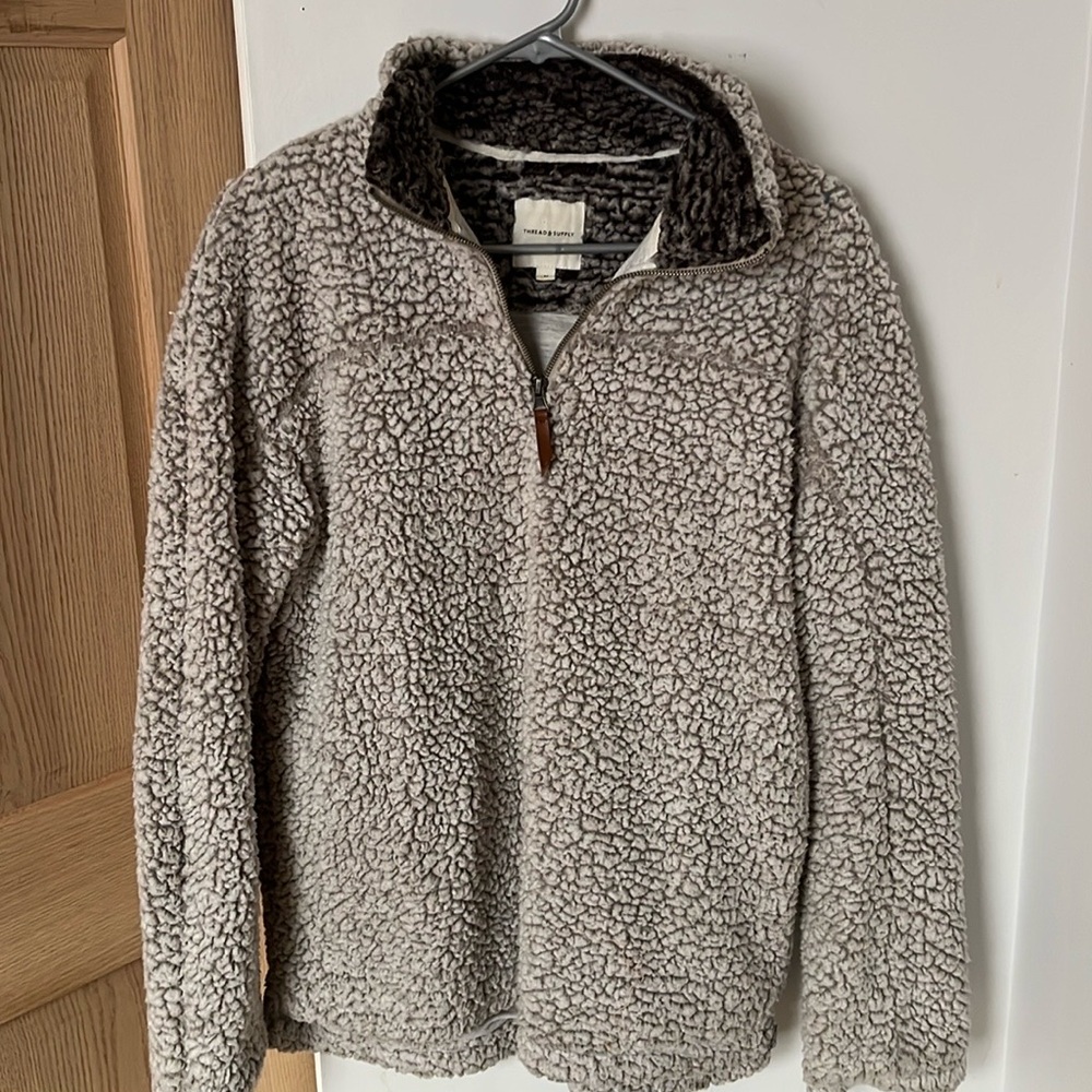 Men's Gray Sherpa Sweater